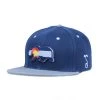 Grassroots California Hats Removable Bear Colorado Flag Navy Fitted Hat