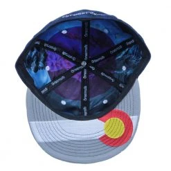 Grassroots California Hats Removable Bear Colorado Flag Navy Fitted Hat