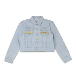 Grassroots California Pink Floyd Dark Side Of The Moon Blue Jean Jacket Women