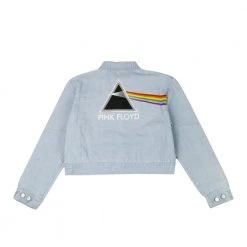 Grassroots California Pink Floyd Dark Side Of The Moon Blue Jean Jacket Women