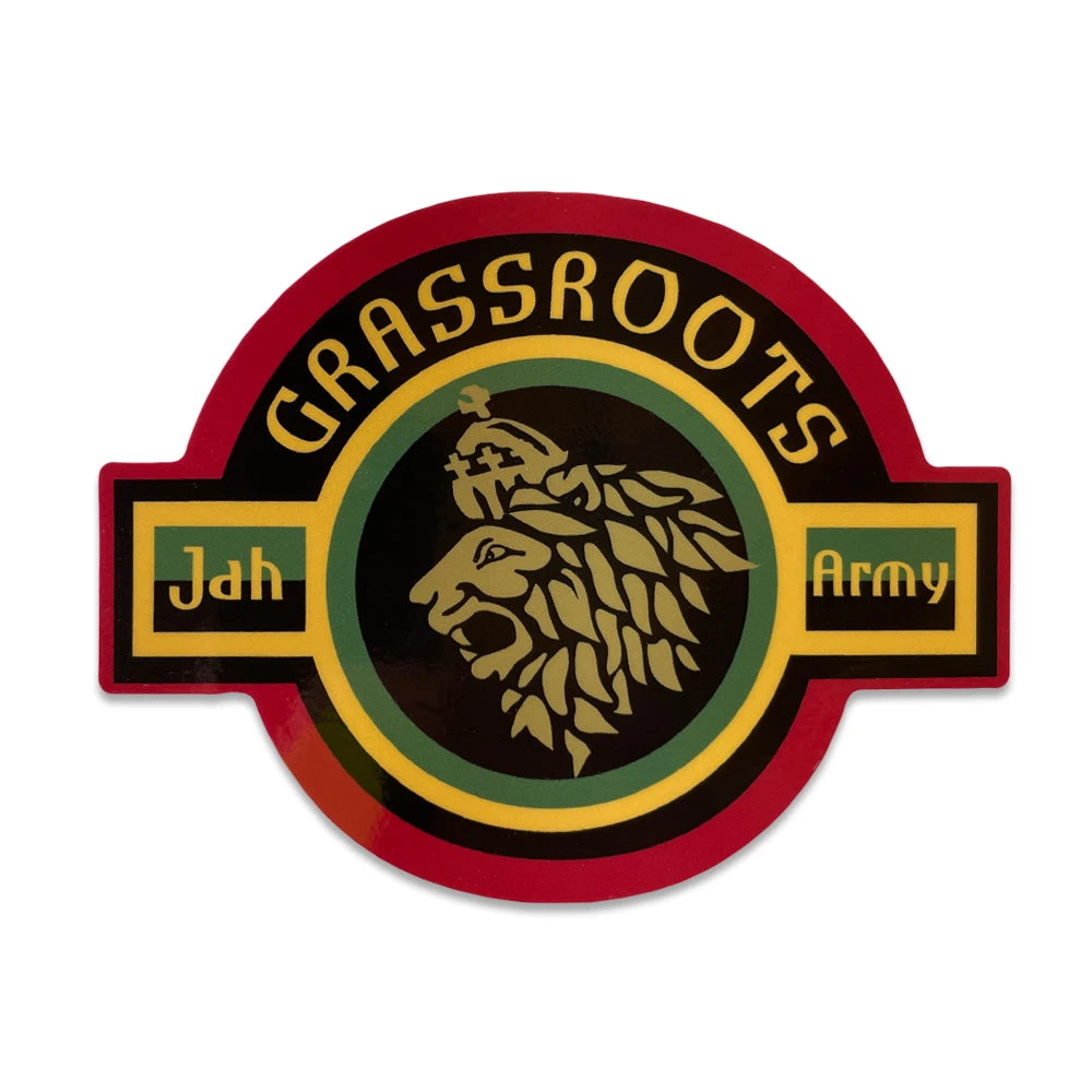 Grassroots California Jah Army Lion Sticker 3 Grassroots California Jah Army Lion Sticker