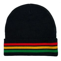 Grassroots California Bombearclat Rasta Stripe Cuff Beanie