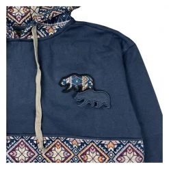 Grassroots California Removable Bear Elevation Blue Tall Pullover Hoodie Men