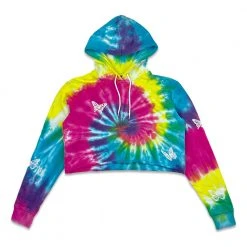 Grassroots California Women Ellie Paisley X Whitney Holbourn Eternal Sunshine Rainbow Dye Crop Hoodie