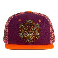 Grassroots California Chris Dyer Mandala Face Burgundy Fitted Hat Hats