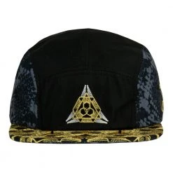 Grassroots California New Celestial Serpent Black 5 Panel Zipperback Hat