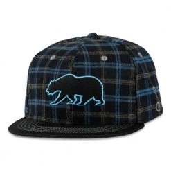 Grassroots California Bear Collection Blue Flannel Snapback Hat Hats