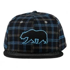 Grassroots California Bear Collection Blue Flannel Snapback Hat Hats
