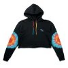 Grassroots California Stanley Mouse Spirit Traveler Tie Dye Black Crop Hoodie New