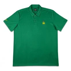 Grassroots California New Master Kush Leaf Green Polo Shirt