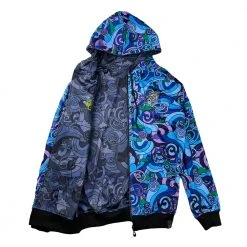 Grassroots California Vincent Gordon Seahorse Party Blackout Reversible Zip Up Hoodie