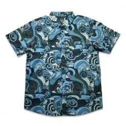 Grassroots California New Vincent Gordon Seahorse Party Blackout Button Up Shirt