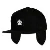 Grassroots California Bear Paw Removable Earflap Black Snapback Hat New
