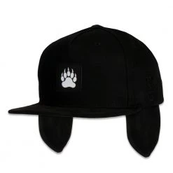 Grassroots California Bear Paw Removable Earflap Black Snapback Hat New