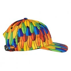 Grassroots California New Scarlet Macaw Rainbow Feathers Dad Hat