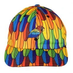 Grassroots California New Scarlet Macaw Rainbow Feathers Dad Hat