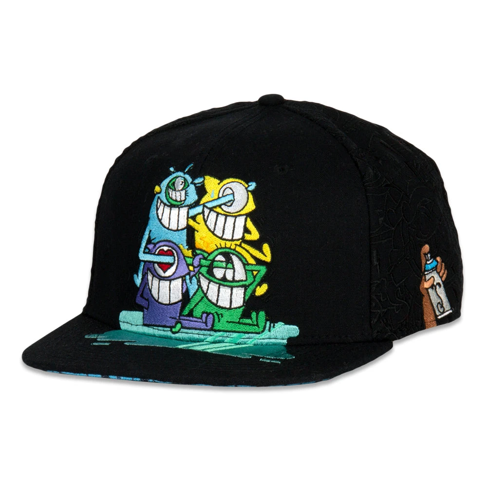 Grassroots California El Pez Black Snapback Hat New 3 Grassroots California El Pez Black Snapback Hat New