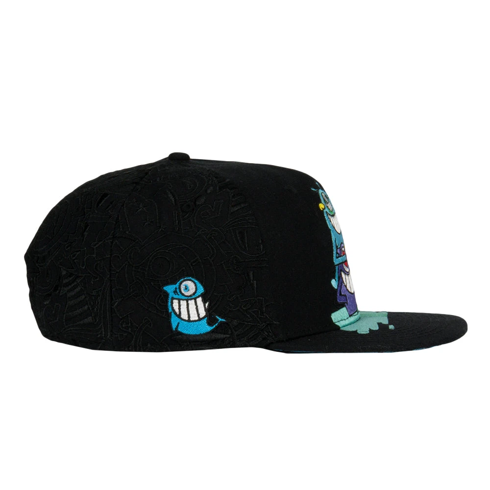 Grassroots California El Pez Black Snapback Hat New 6 Grassroots California El Pez Black Snapback Hat New