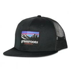 Grassroots California New Mile High Sunset Dri-Bear Black Mesh Snapback Hat