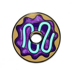 Grassroots California KGB Glass Purple Pearl Frosted Donut Pin New