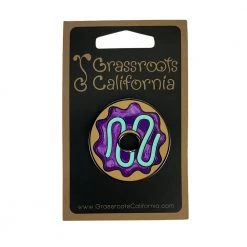 Grassroots California KGB Glass Purple Pearl Frosted Donut Pin New