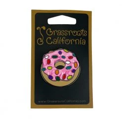 Grassroots California KGB Glass Pink Pearl Sprinkle Donut Pin New