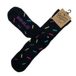 Grassroots California New KGB Glass Black Sprinkle Donut Socks