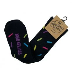 Grassroots California New KGB Glass Black Sprinkle Donut Socks