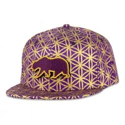 Grassroots California New Removable Bear Flower Of Life Royal Snapback Hat