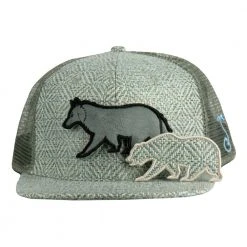 Grassroots California Removable Bear Gray Wolf Mesh Snapback Hat