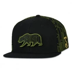 Grassroots California Removable Bear Digital Labyrinth Black Snapback Hat