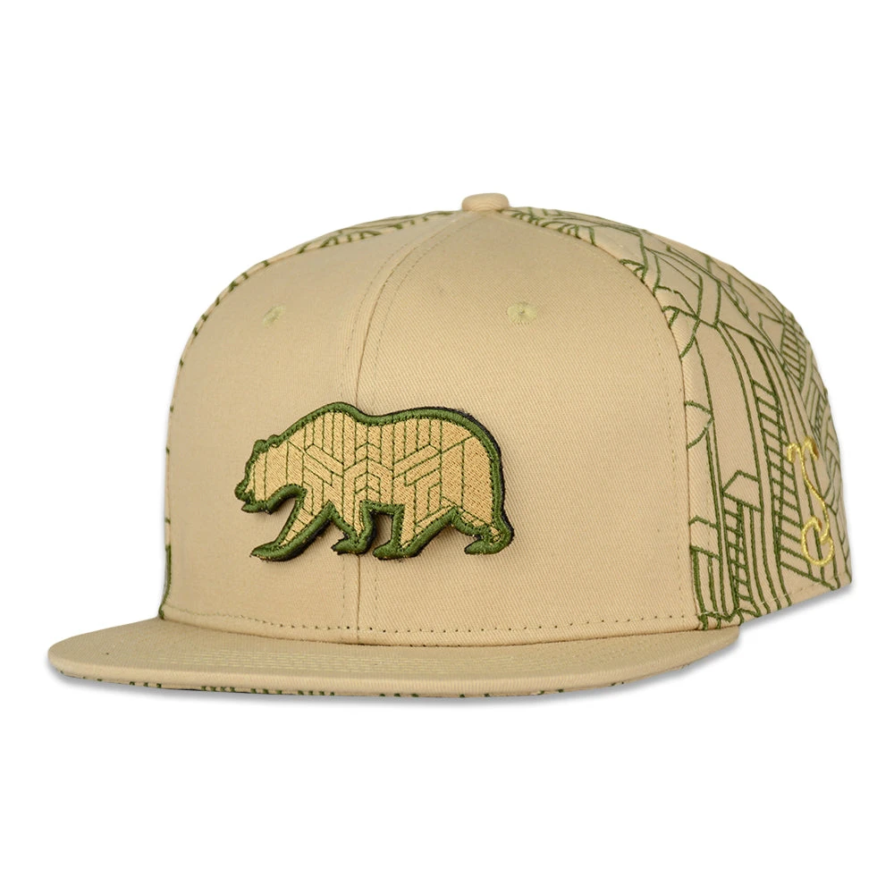 Grassroots California Removable Bear Digital Labyrinth Tan Snapback Hat New 3 Grassroots California Removable Bear Digital Labyrinth Tan Snapback Hat New
