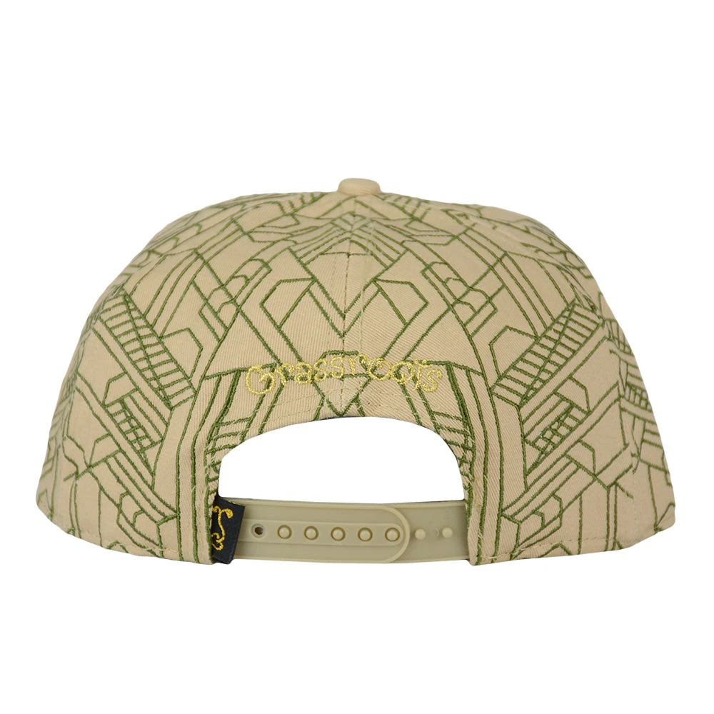 Grassroots California Removable Bear Digital Labyrinth Tan Snapback Hat New 5 Grassroots California Removable Bear Digital Labyrinth Tan Snapback Hat New